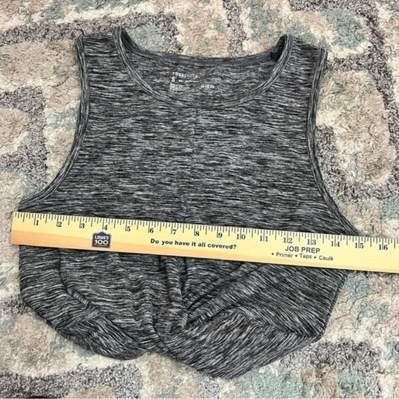 Yogalicious grey sleeveless tie front crop top womens small - Picture 6 of 8